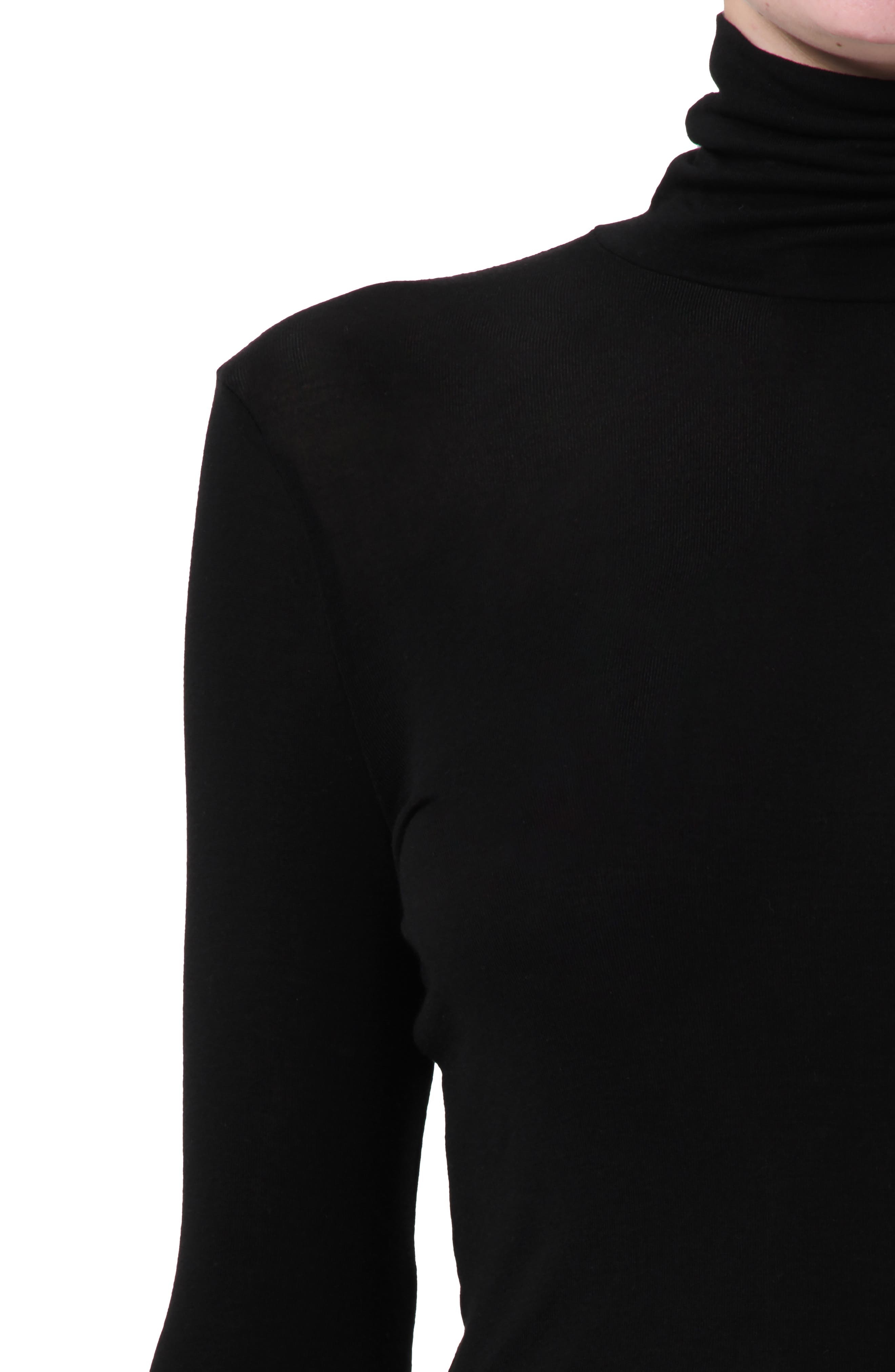 AGOLDE Pascale Rib Turtleneck Top in Black at Nordstrom - 4