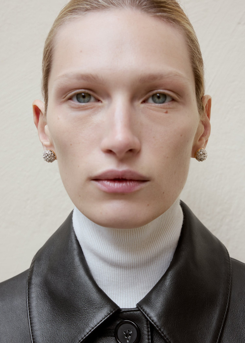 TOTEME Diamond lace studs silver outlook