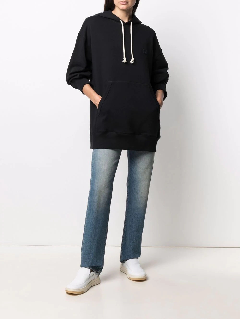 face-patch oversized hoodie - 3