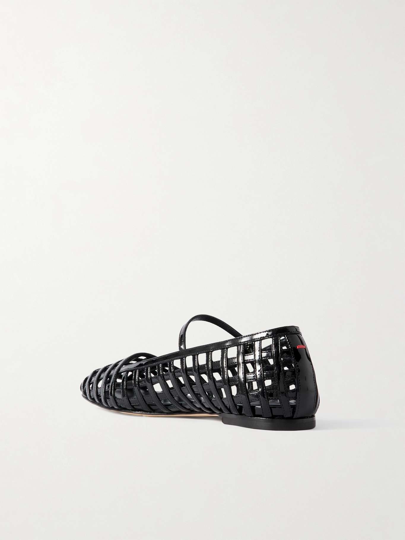 Uma Caged cut-out patent-leather Mary Jane ballet flats Black - 3
