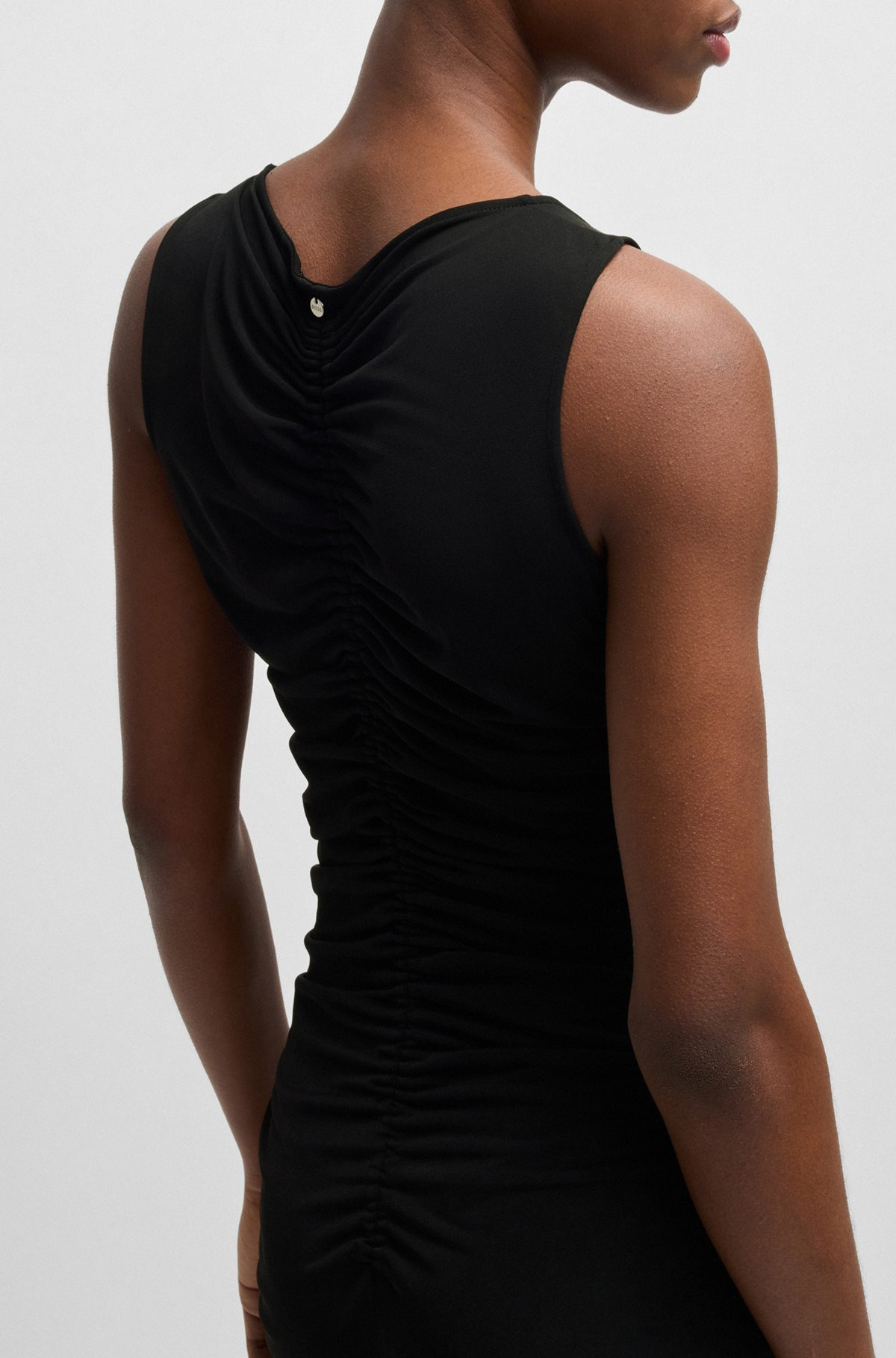 JERSEY DRESS WITH GATHERING AND CUT-OUT DETAIL - 6