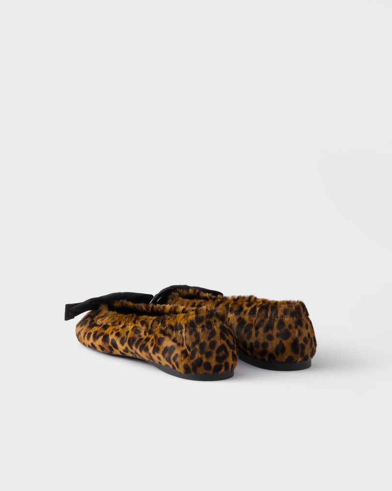 Printed leather ballerinas with bow 5