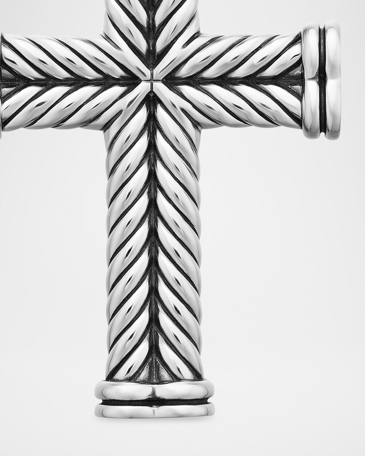 Men's Chevron Cross Pendant in Silver, 33.5mm - 5