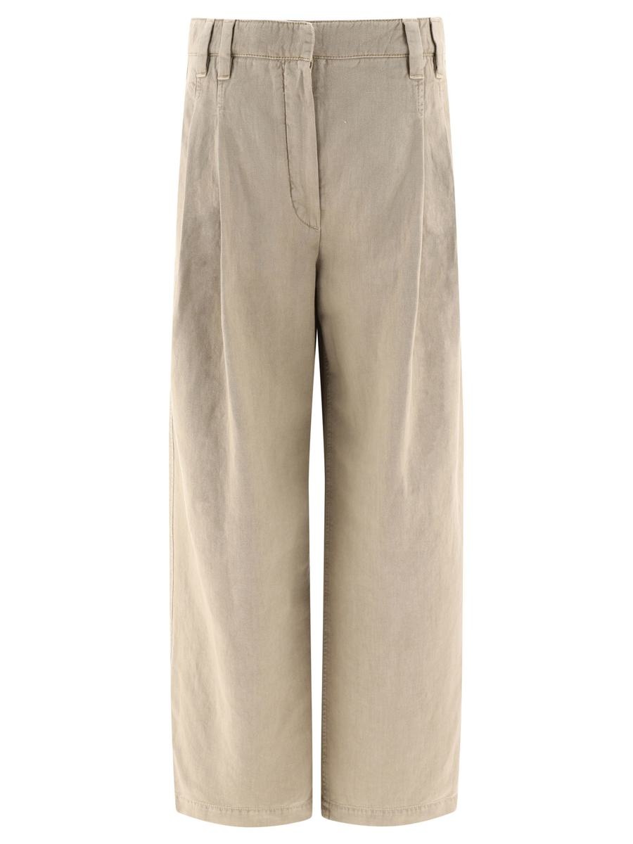 BRUNELLO CUCINELLI WIDE LEG TROUSERS - 1