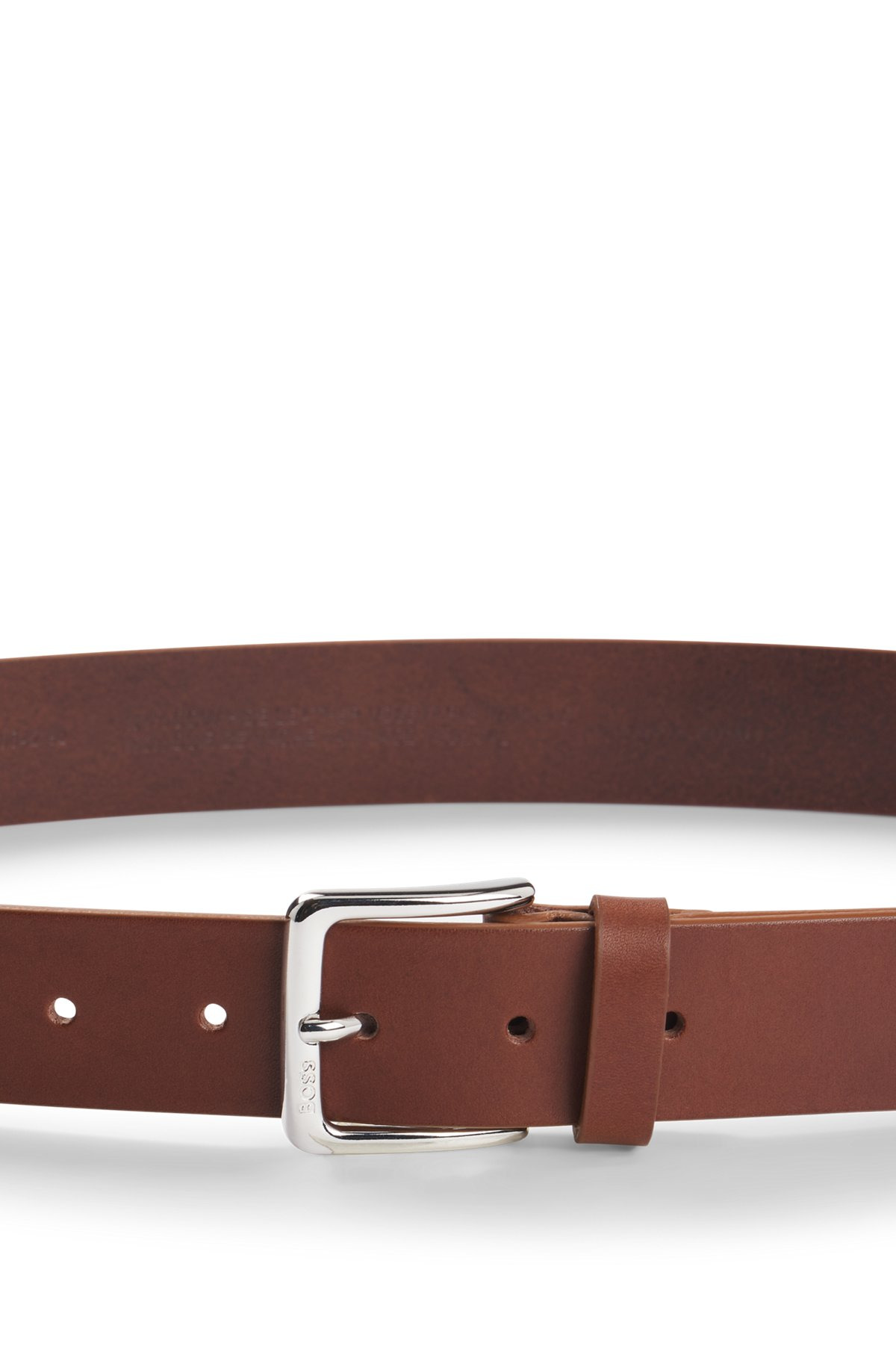 ITALIAN-LEATHER BELT WITH SILVER-TONE BUCKLE - 4