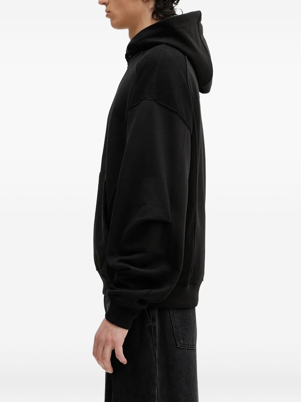 panelled-fabric hoodie - 2