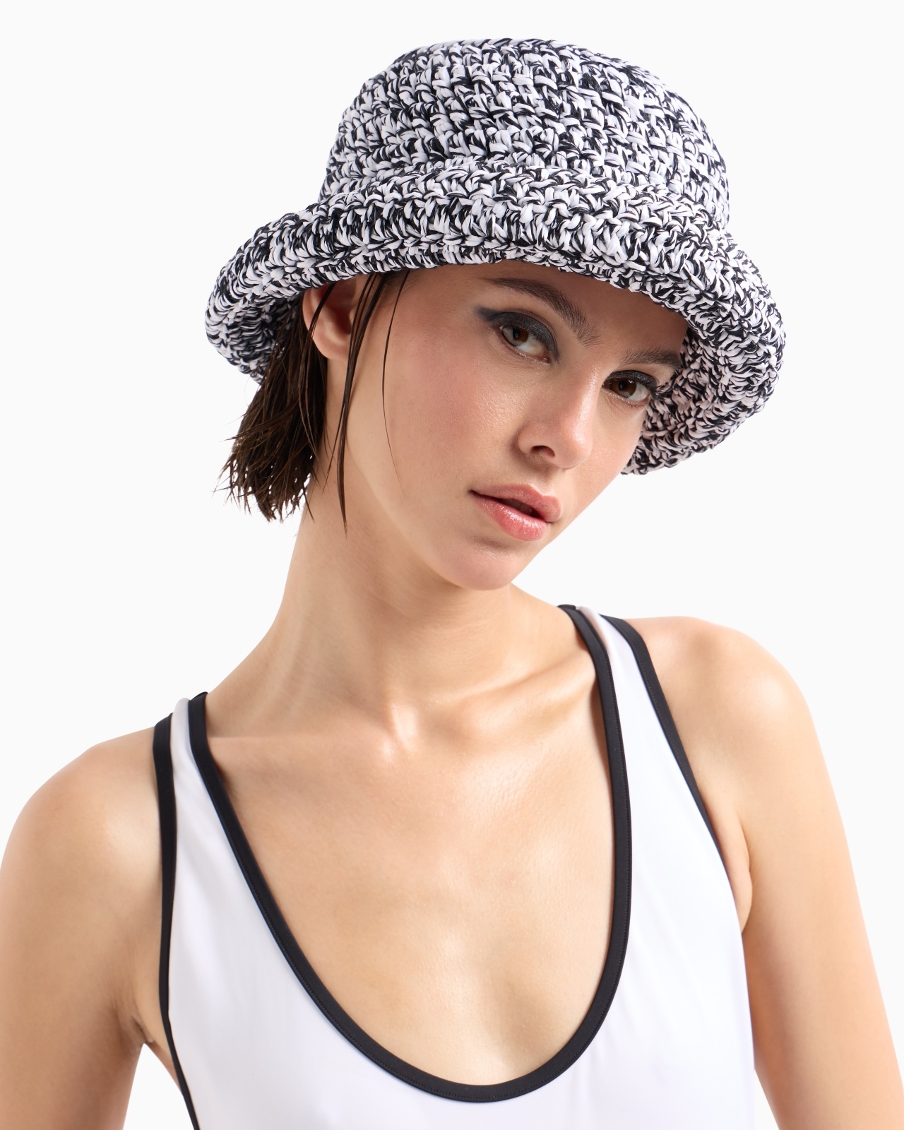 WOVEN VISCOSE, LINEN AND COTTON BEANIE - 3