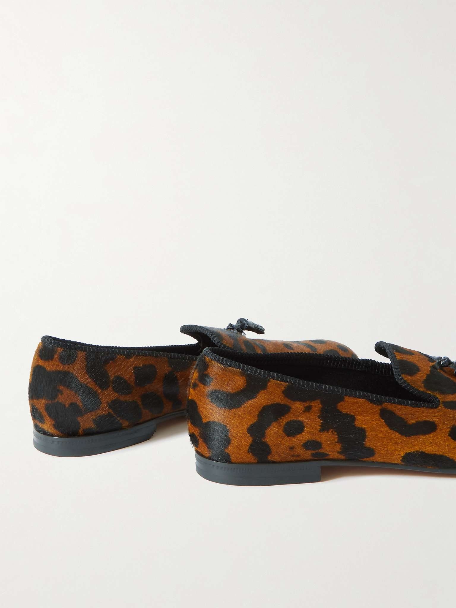 Leather-Trimmed Cheetah-Print Calf Hair Tasselled Loafers - 5