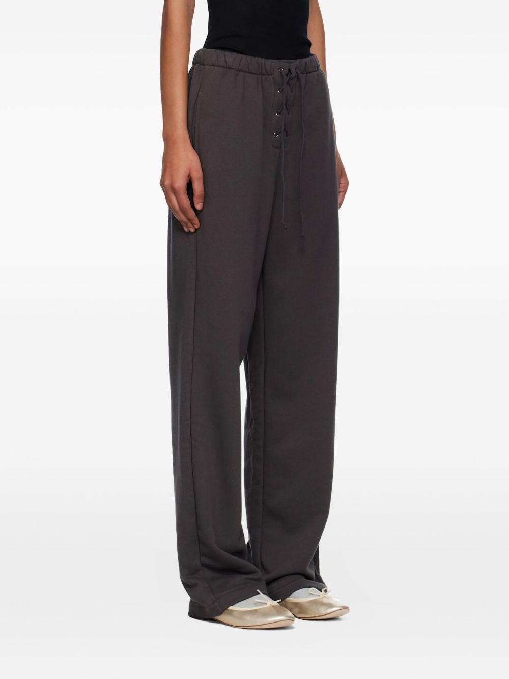 lace-up drawstring track pants - 3
