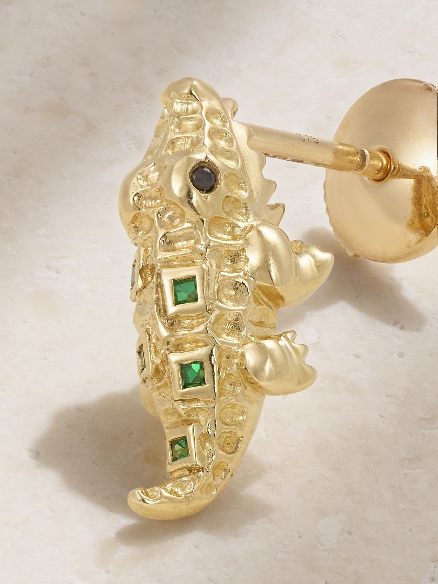 9-karat gold, tsavorite and diamond earring Gold - 3