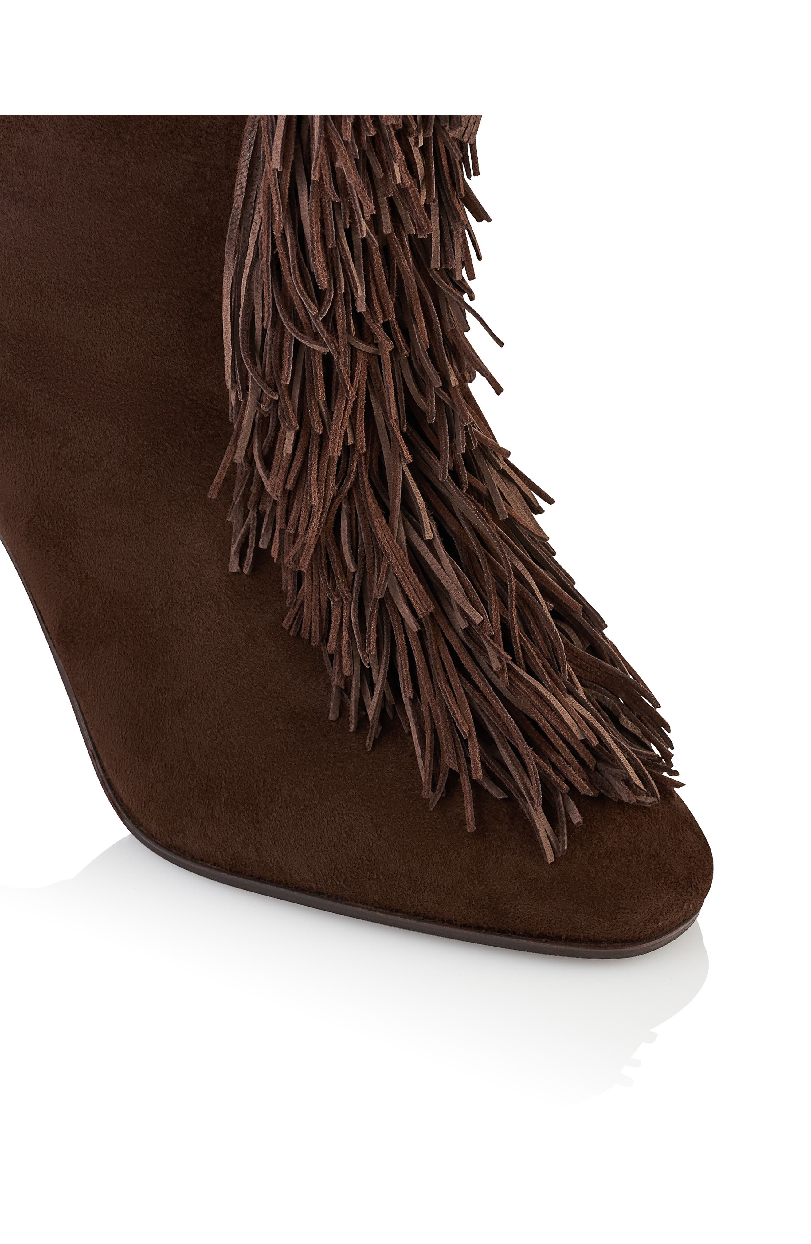 Aquazzura Gytane Fringe Front Knee High Boot in Espresso at Nordstrom - 4
