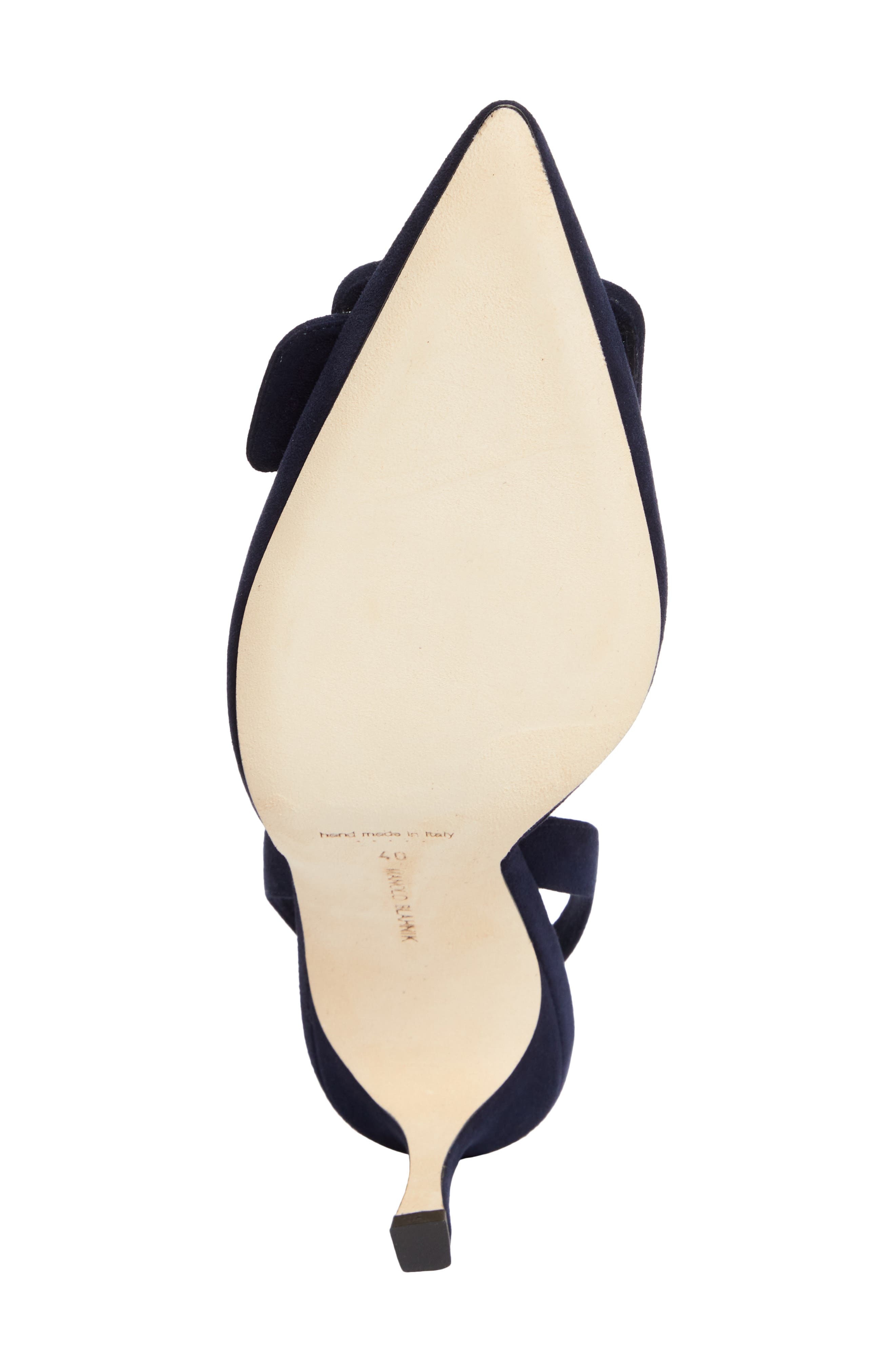 Manolo Blahnik Maysli Pointed Toe Slingback Pump in Navy4116 at Nordstrom - 6