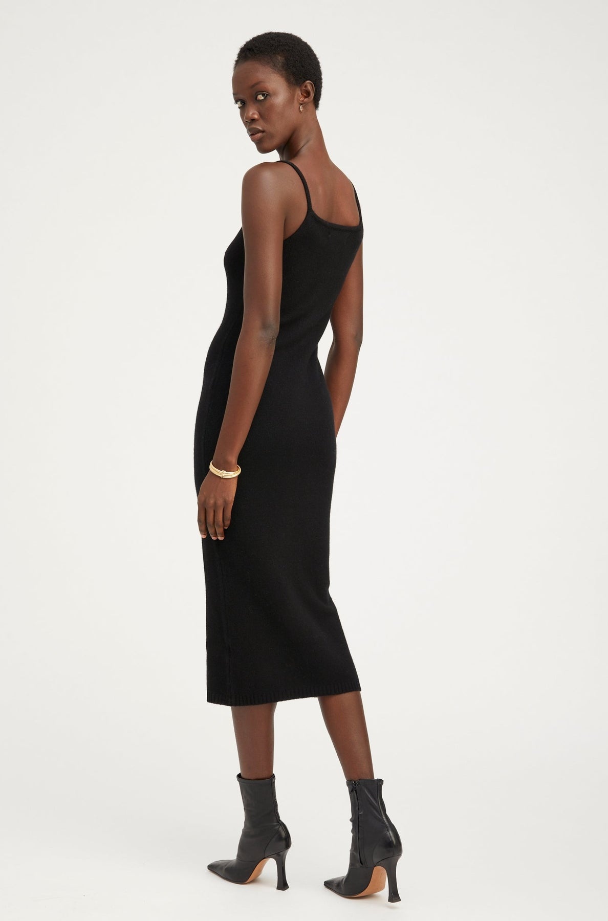 BLACK CASHMERE TANK DRESS - 3