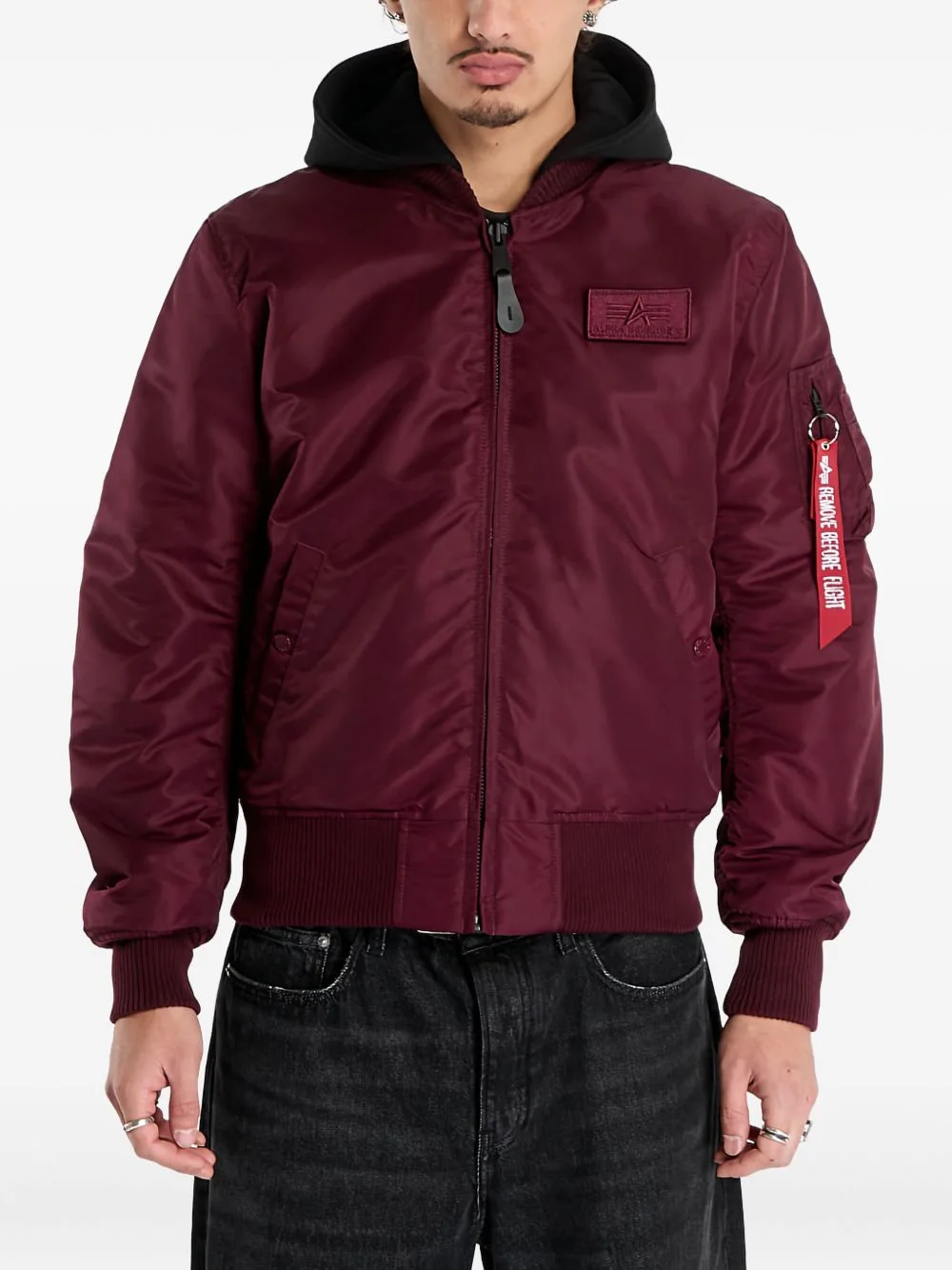 Zip Hood Backprint MA-1 Jacket - 1