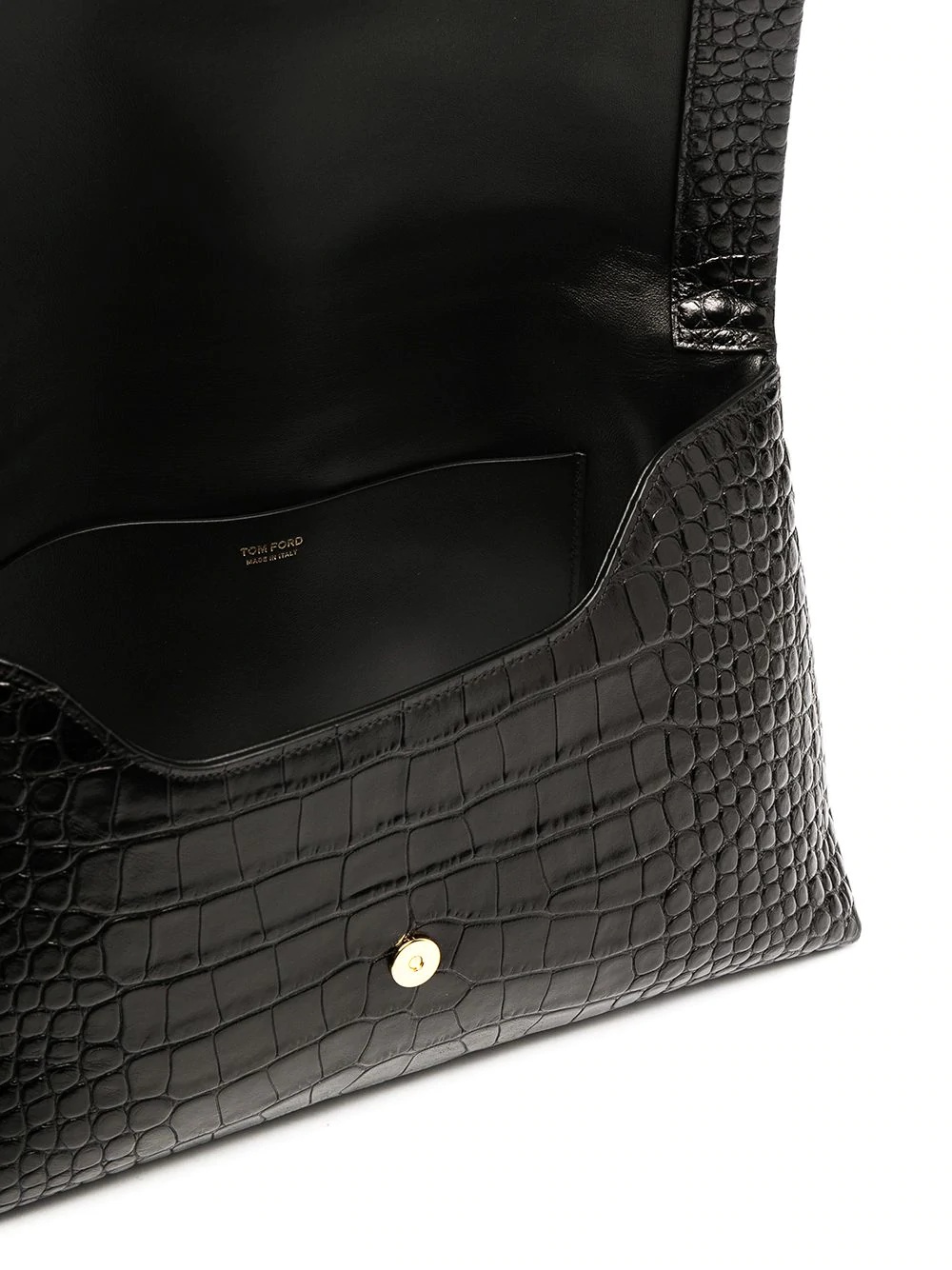 croc-embossed clutch - 5