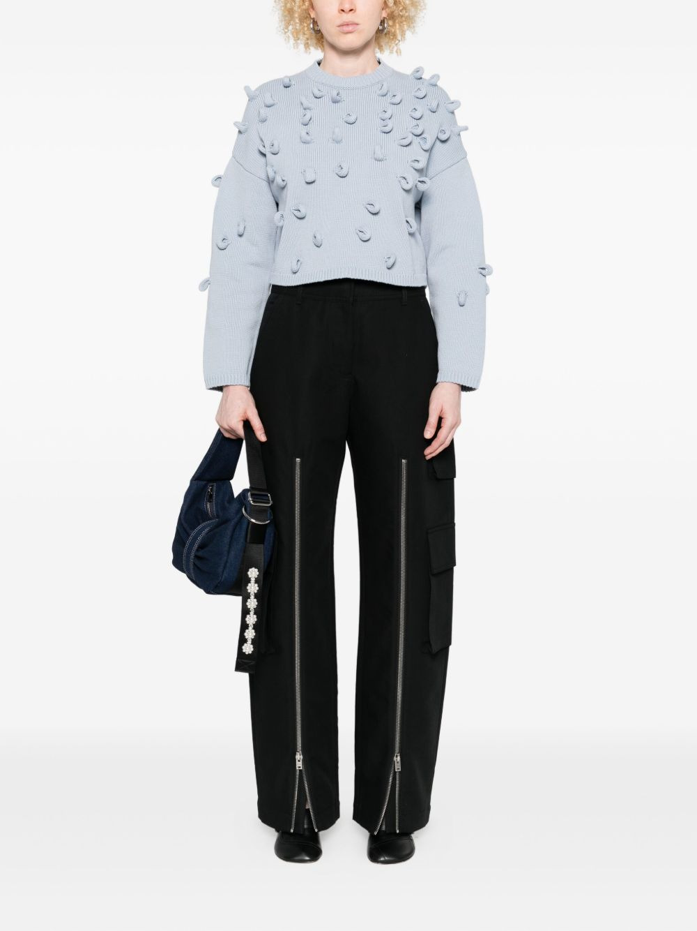textured-pompom sweater - 2