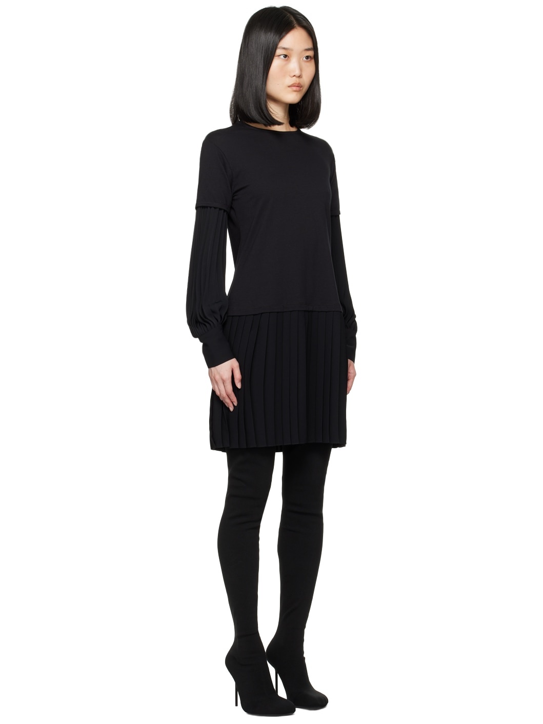 Black Paneled Minidress - 2