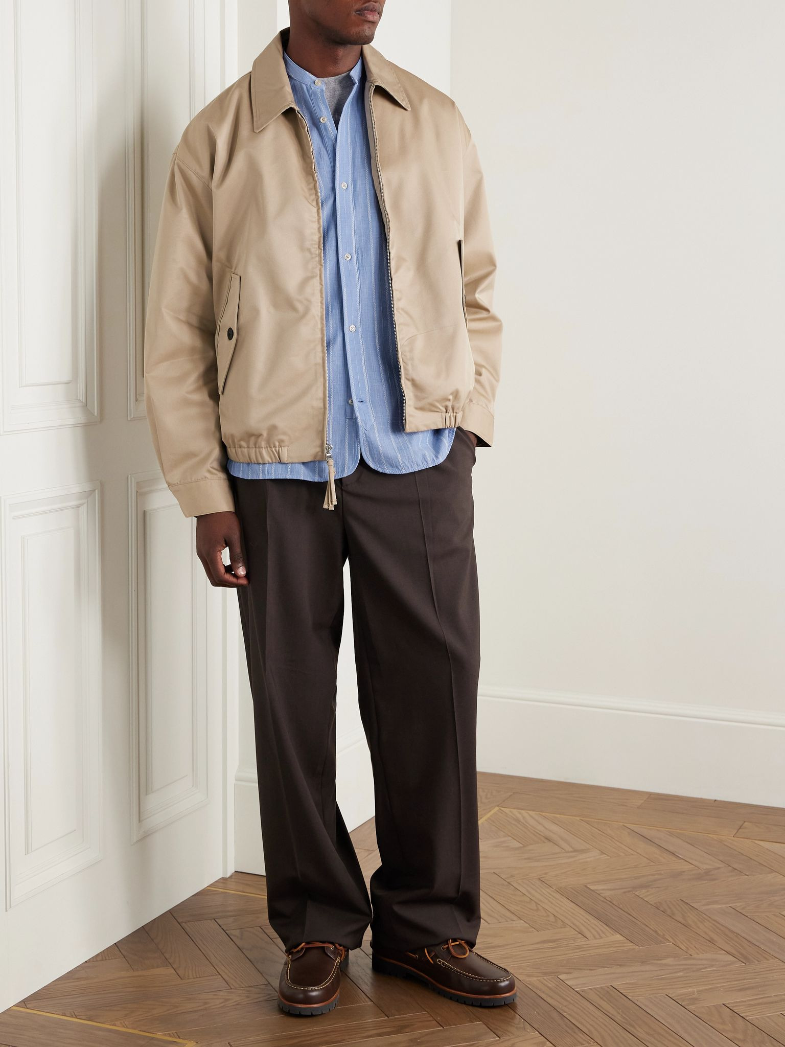 Gali Grandad-Collar Striped Organic Cotton-Voile Shirt Blue - 2