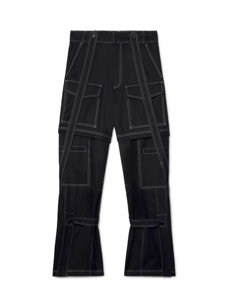 Black Stitch Twill Samurai Cargo Pants 1