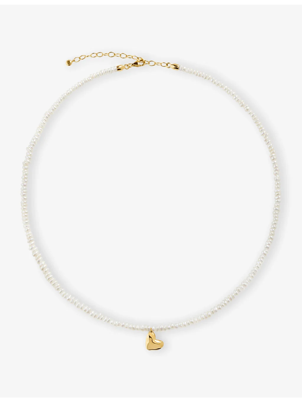 Heart Mini 18ct Yellow Gold-Plated Vermeil Sterling-Silver Pearl Necklace - 1