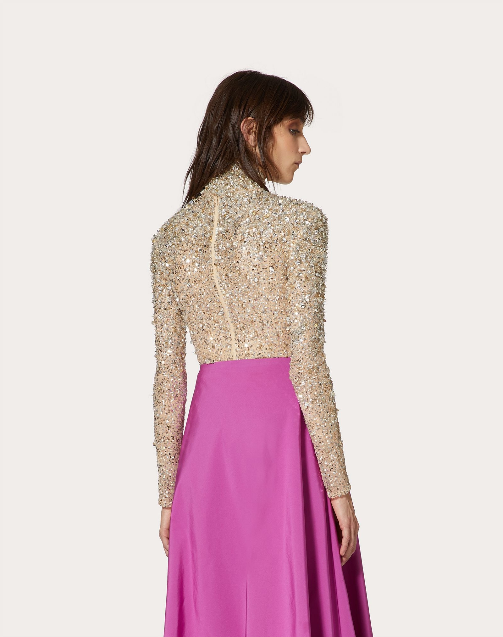 Embellished Stretch Tulle Top - 4