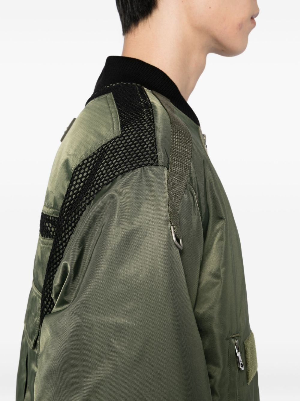 layered washed bomber jacket - 5