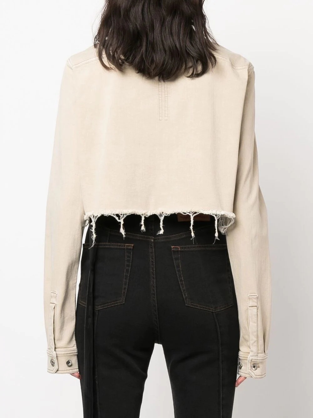 raw-cut cropped shirt jacket - 4