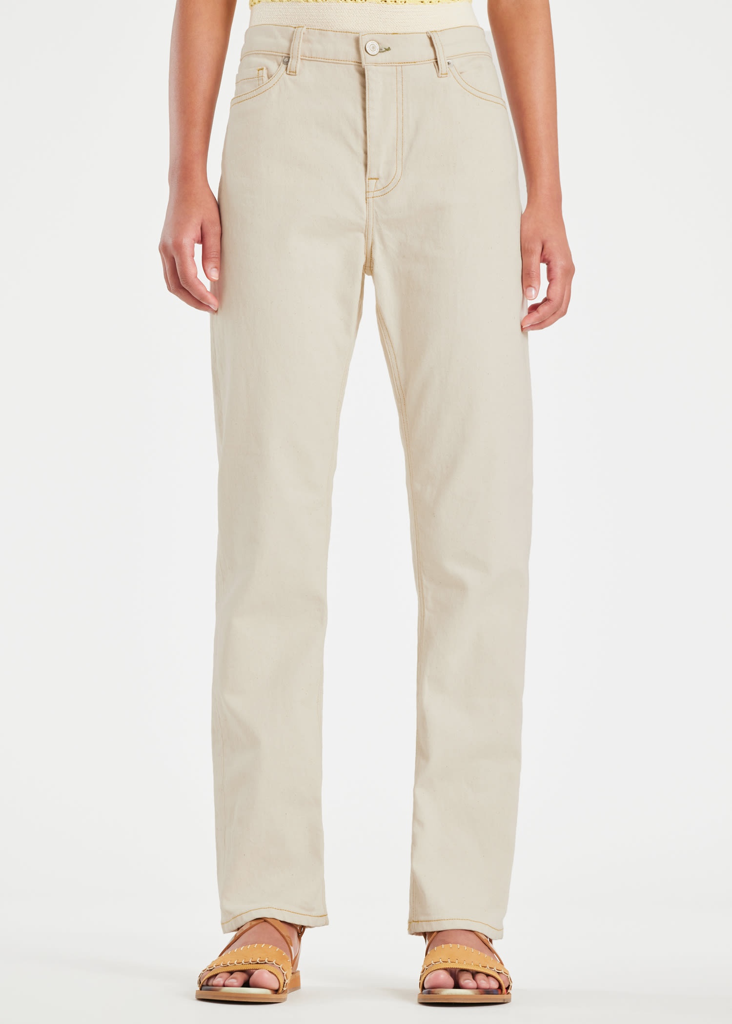 Ecru Straight-Leg Jeans - 3