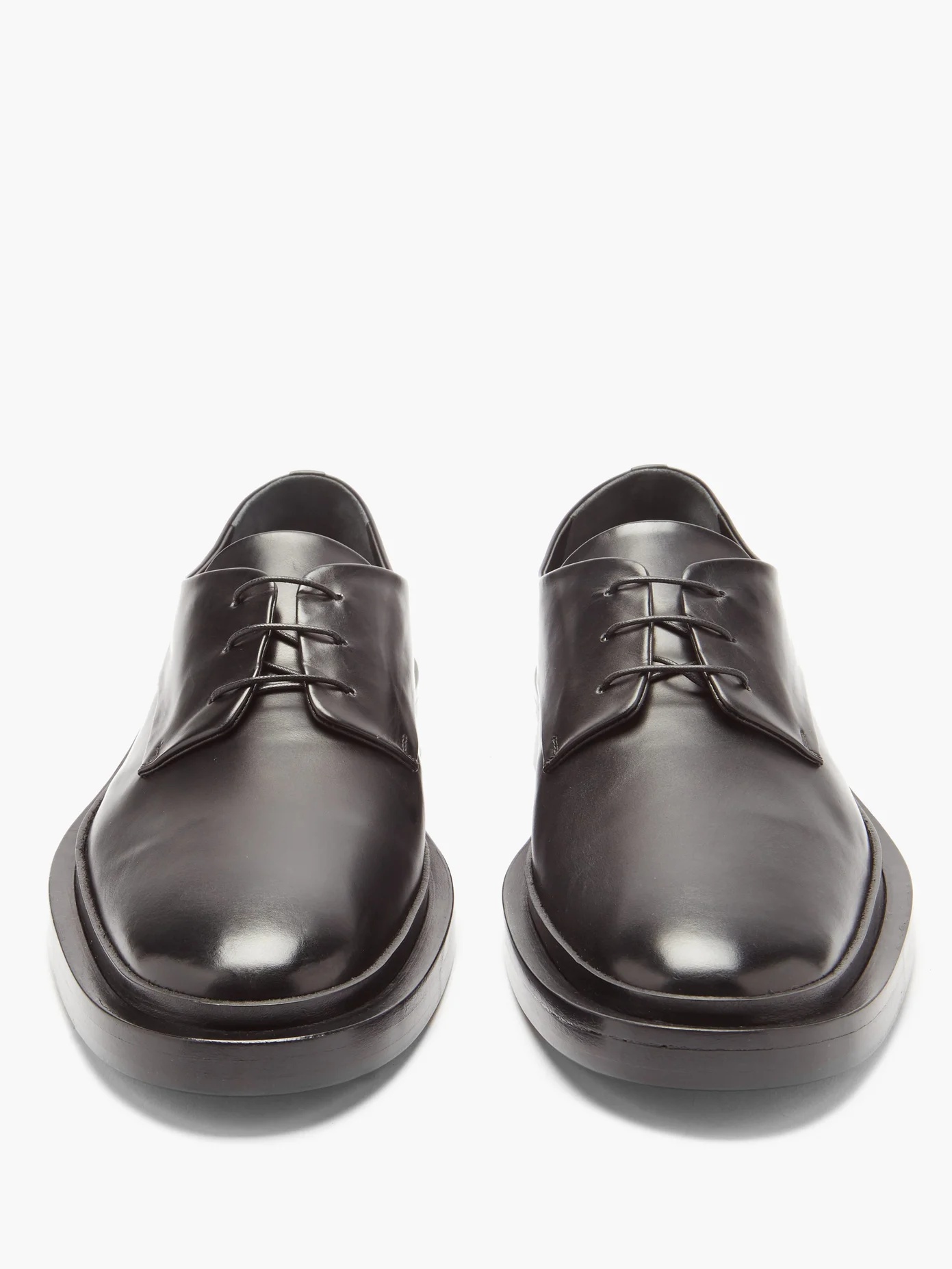 Lace-up leather derby shoes - 5