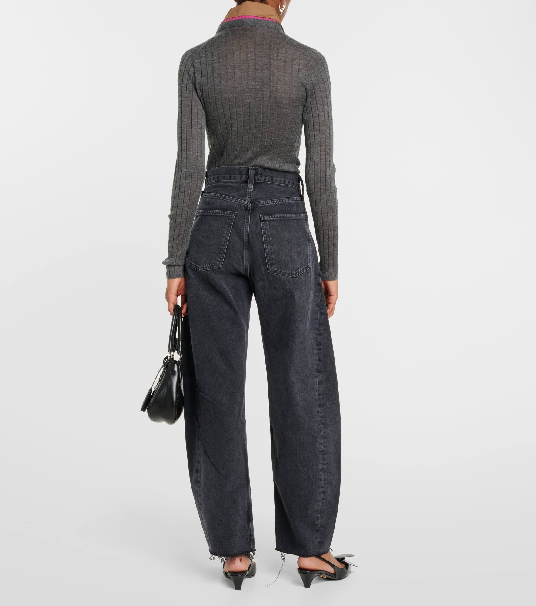 High-rise barrel-leg jeans - 3