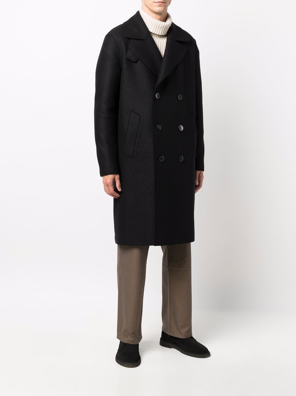 double-breasted tailored coat - 3