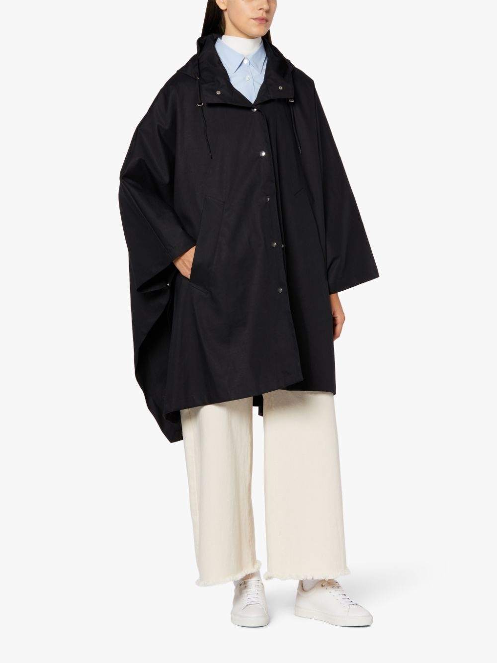 BONI BLACK RAINTEC COTTON HOODED PONCHO | LMC-010 - 2