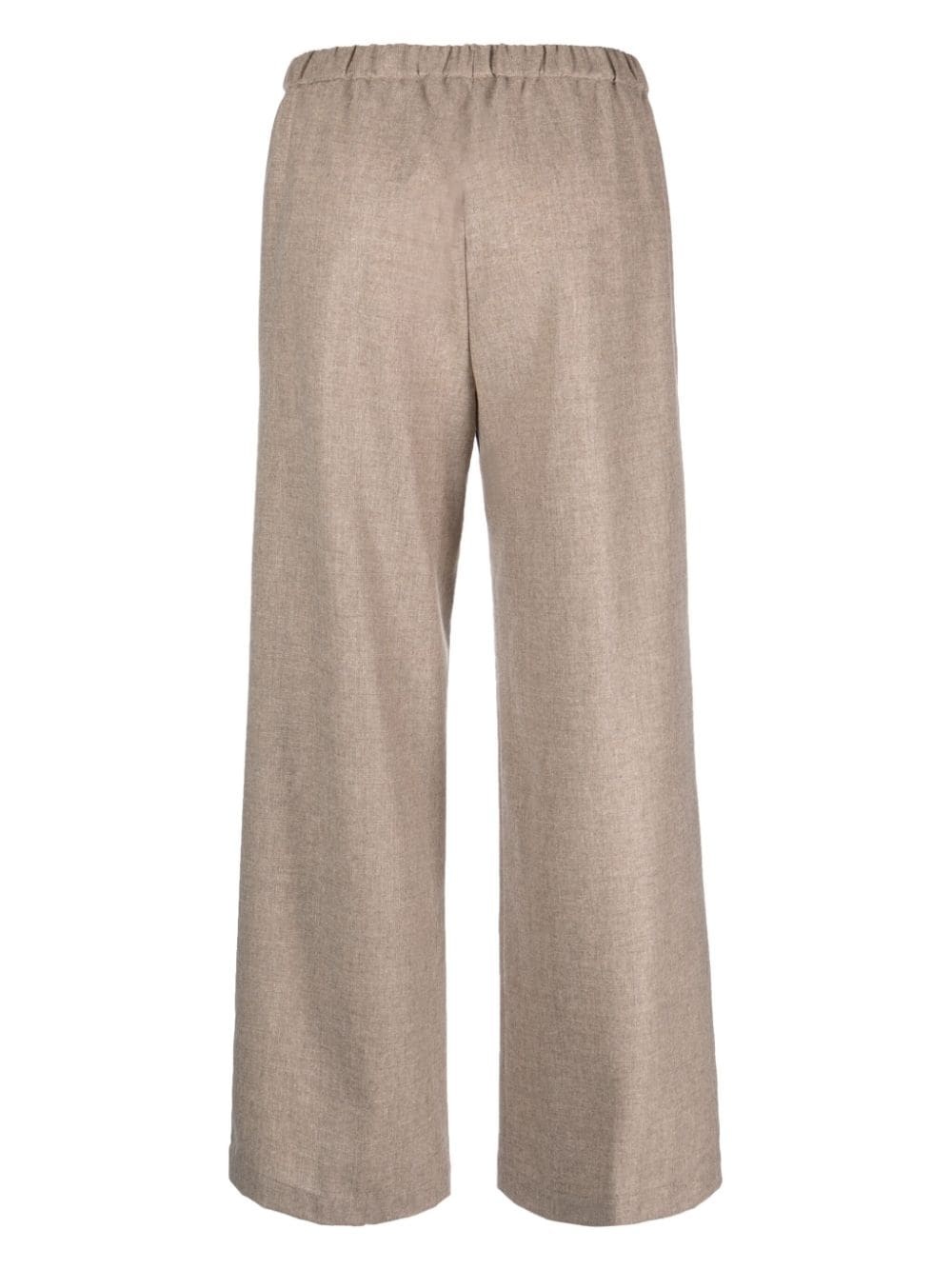 elasticated-waistband straight-leg trousers - 2
