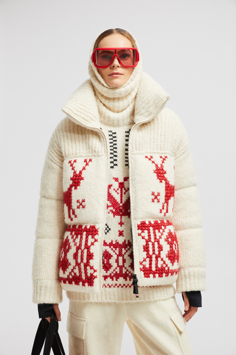 Moncler Grenoble Hand-Embroidered Down-Filled Wool Cardigan outlook