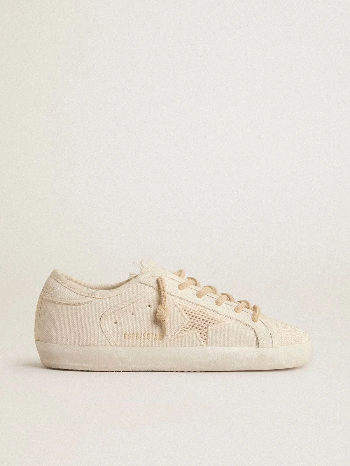 Super-Star in pearl-colored canvas with a tone-on-tone mesh effect star - 1