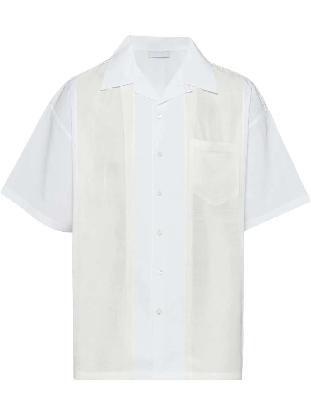 panelled cotton bowling shirt - 1