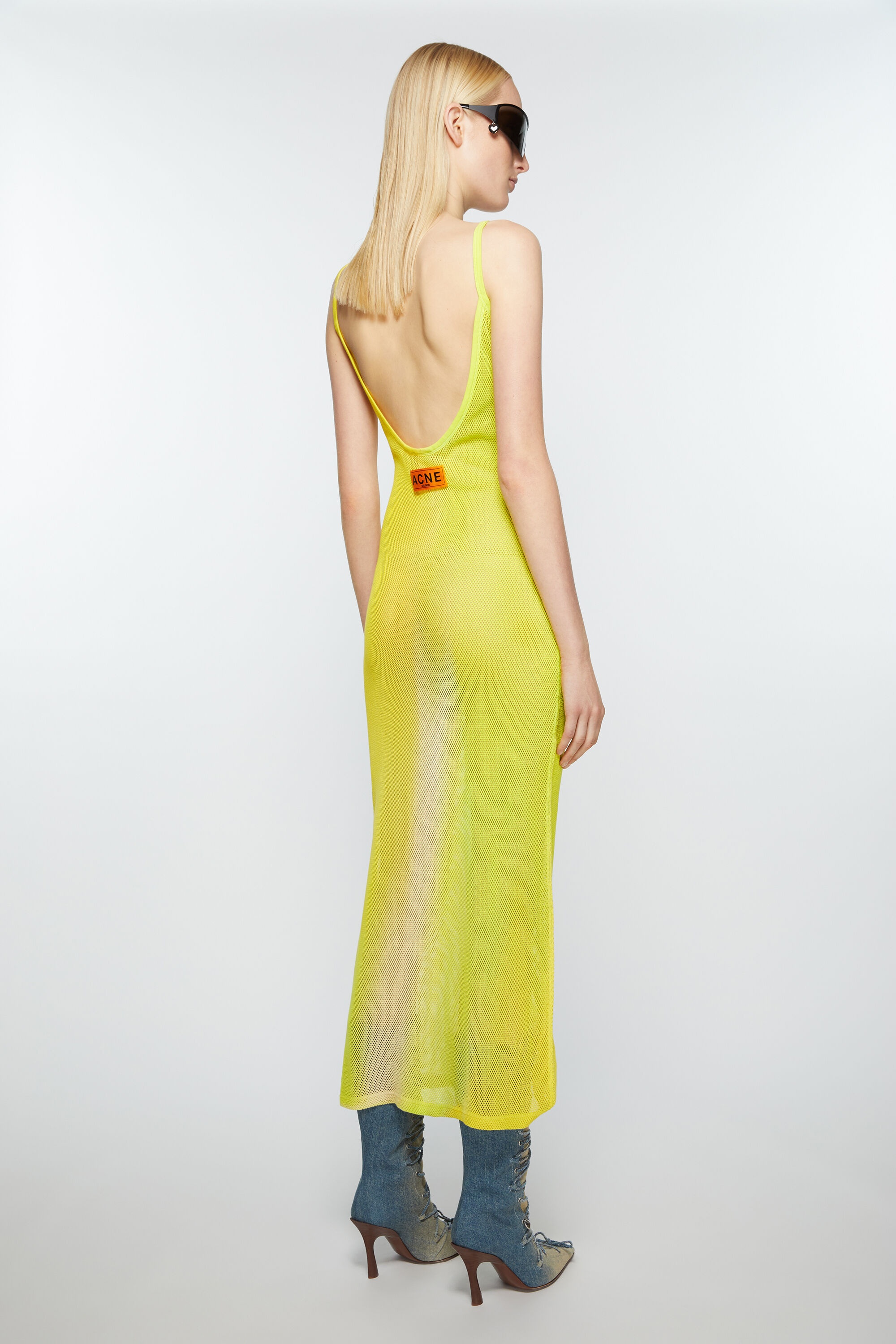 Strap dress - Acid yellow - 4