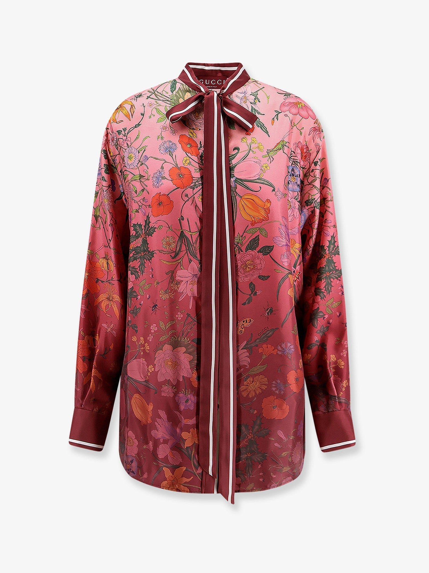 Gucci Silk Shirt With Gucci Flora Print - 1