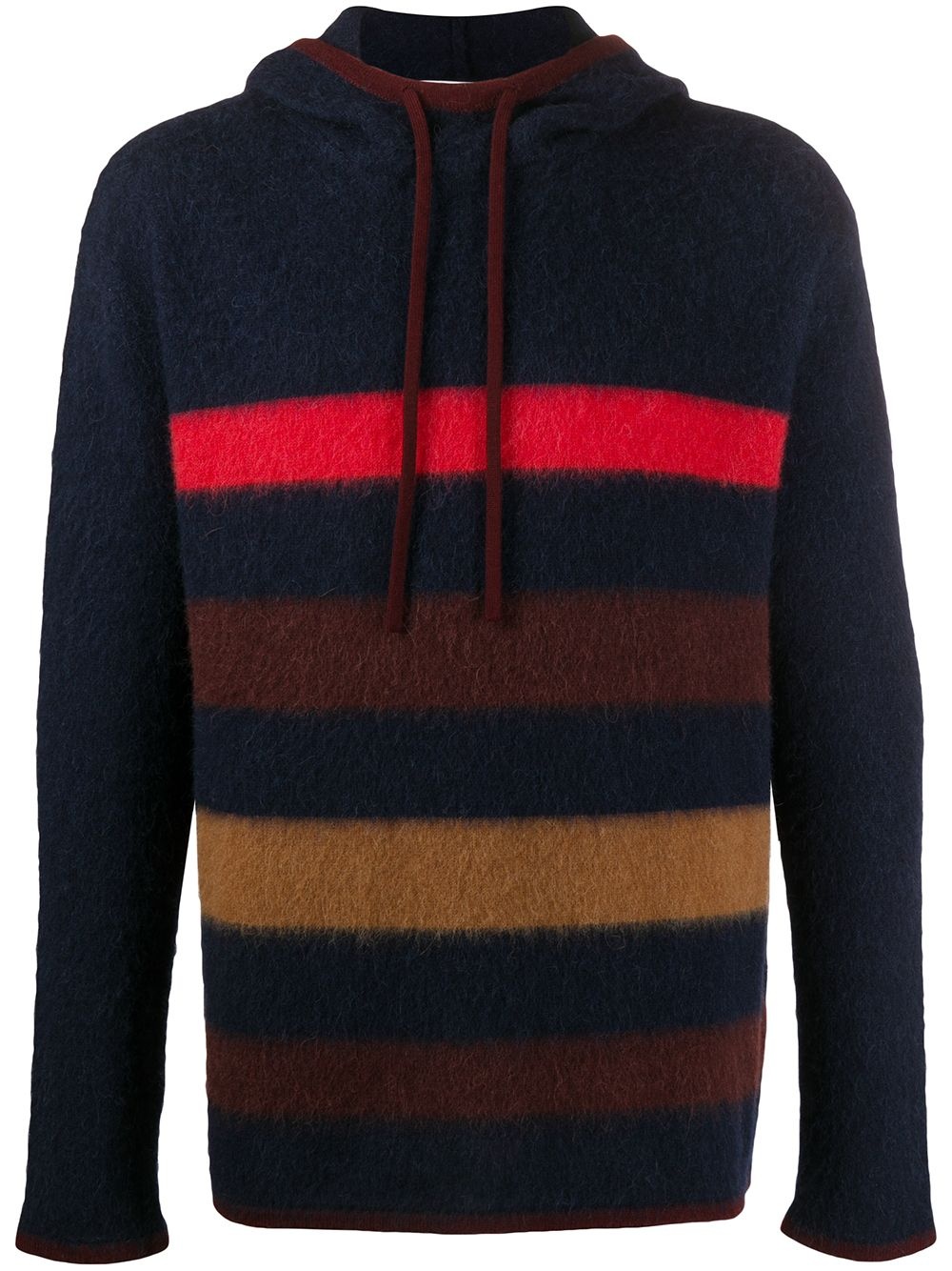 striped knitted hoodie - 1