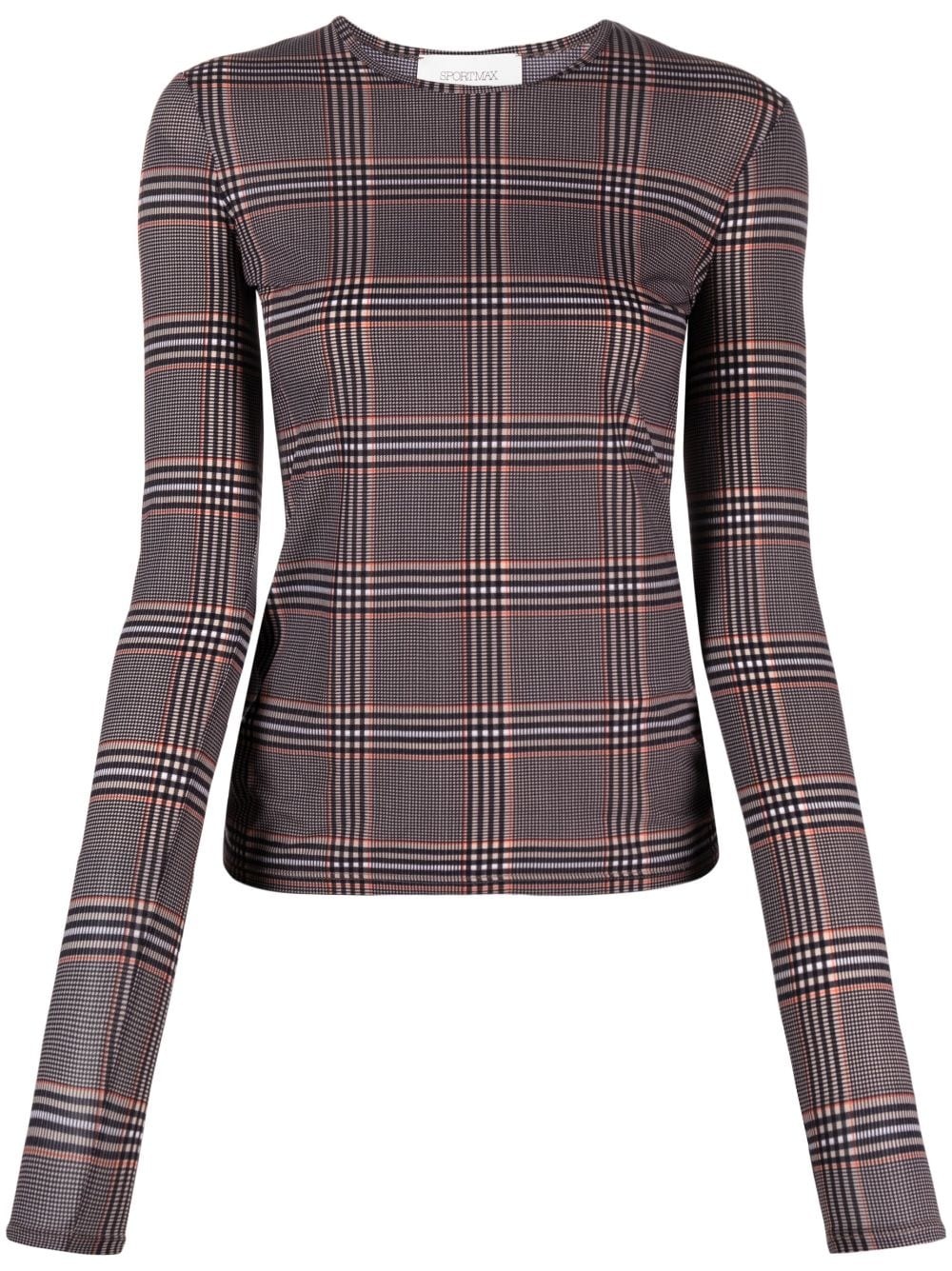plaid-print long-sleeve T-shirt - 1