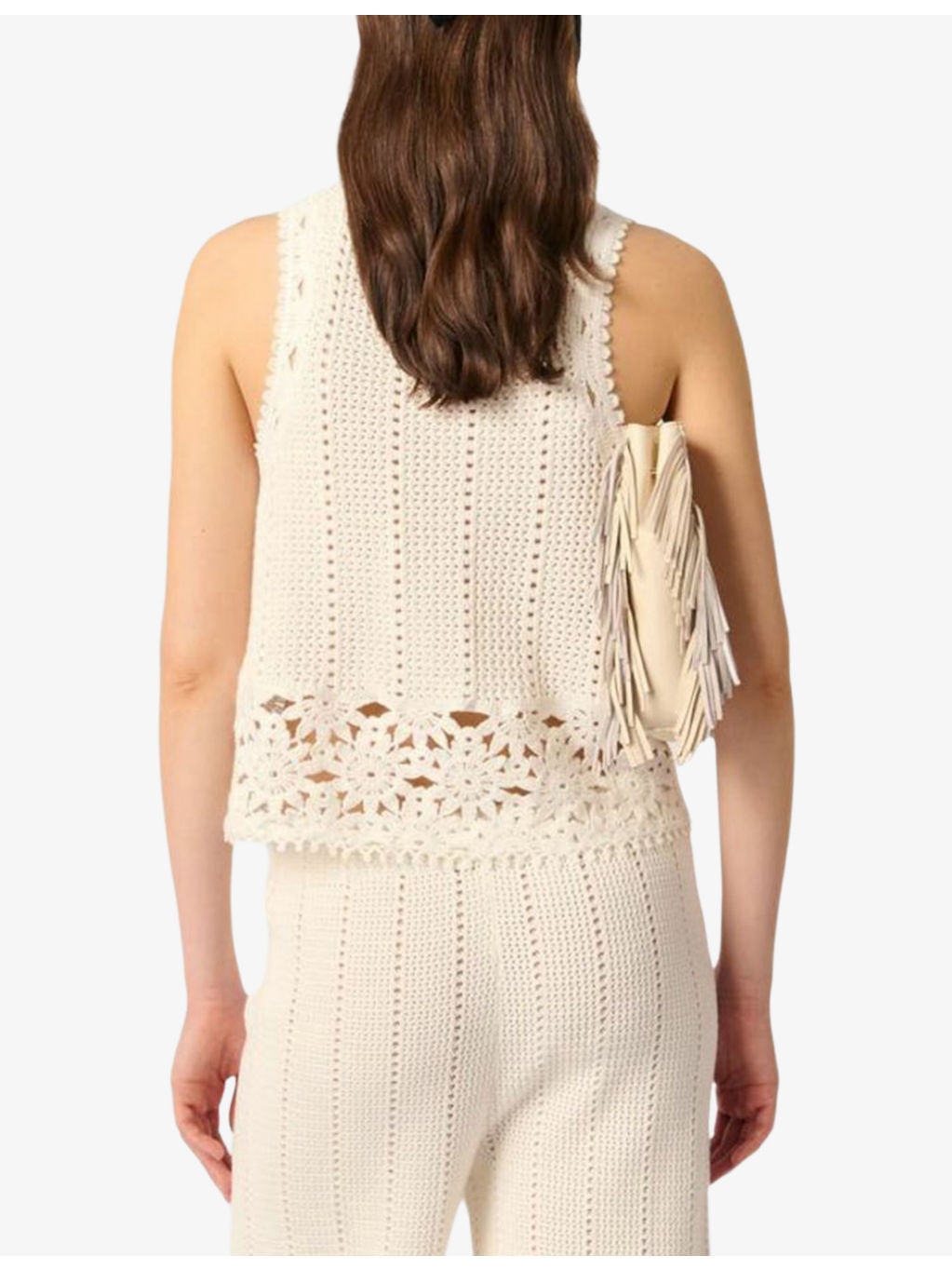Sleeveless Floral-Pattern Crochet-Knit Top - 4
