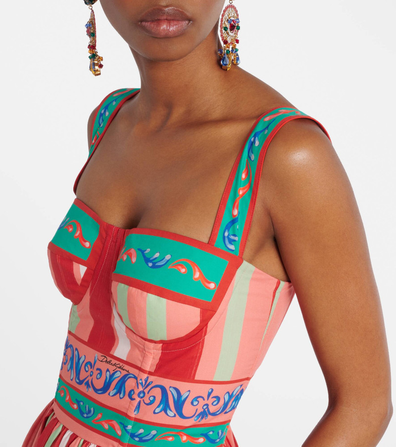 Striped gathered cotton bustier dress 4