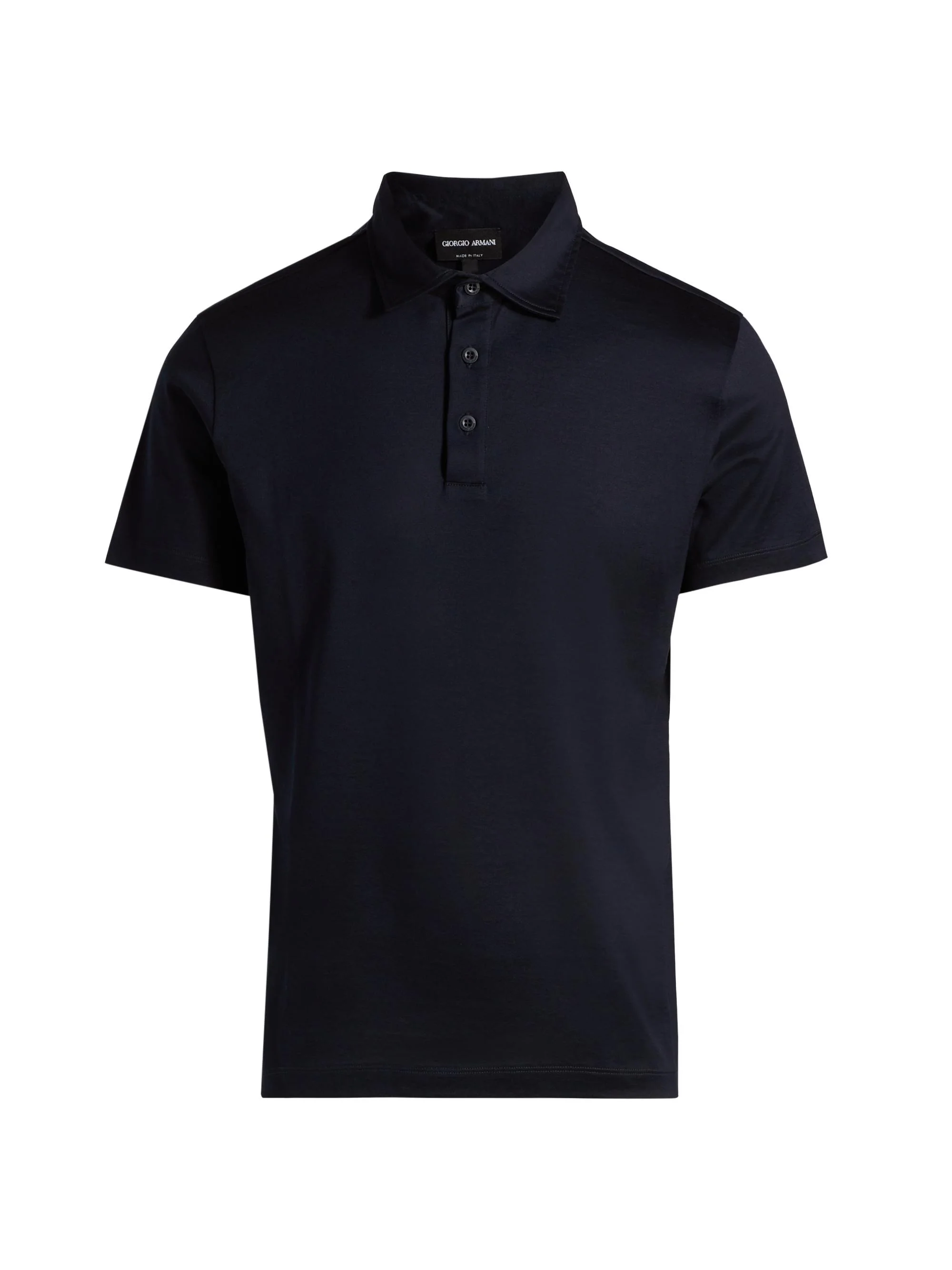 Men's Lux Silk-Cotton Jersey Polo Shirt - Navy - 1