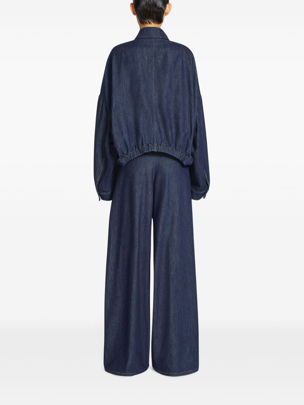 pleated wide-leg jeans - 4