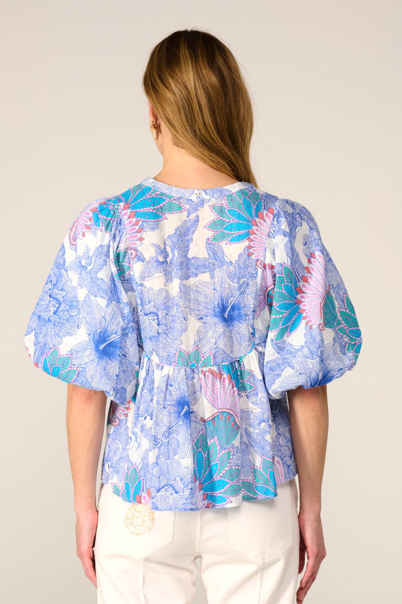 Blouse Flores - Blue Padang 6
