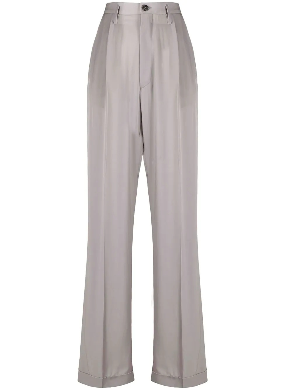 high-waisted straight trousers - 1