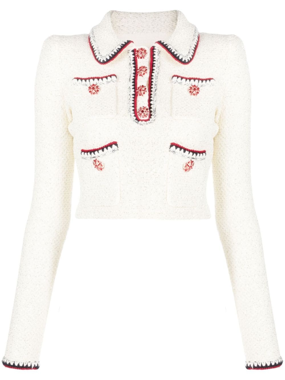 sequin-embellished knitted sweatshirt - 1