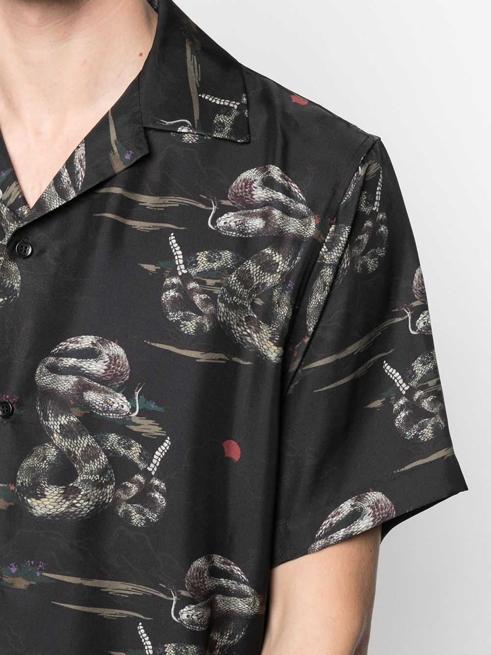 rattlesnake short-sleeve silk shirt - 5