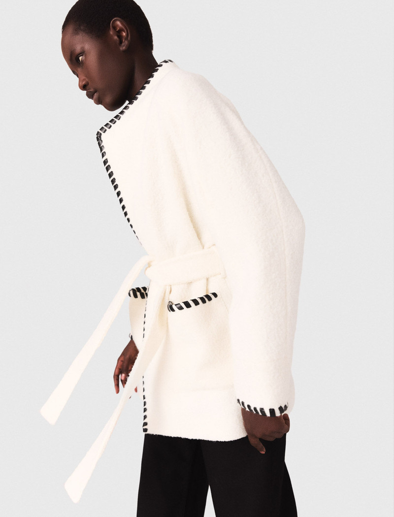 Lined coat with contrasting ribbon 3