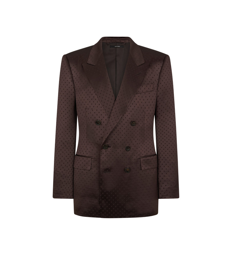 CREPE SATIN POLKA DOT JACQUARD JACKET 1